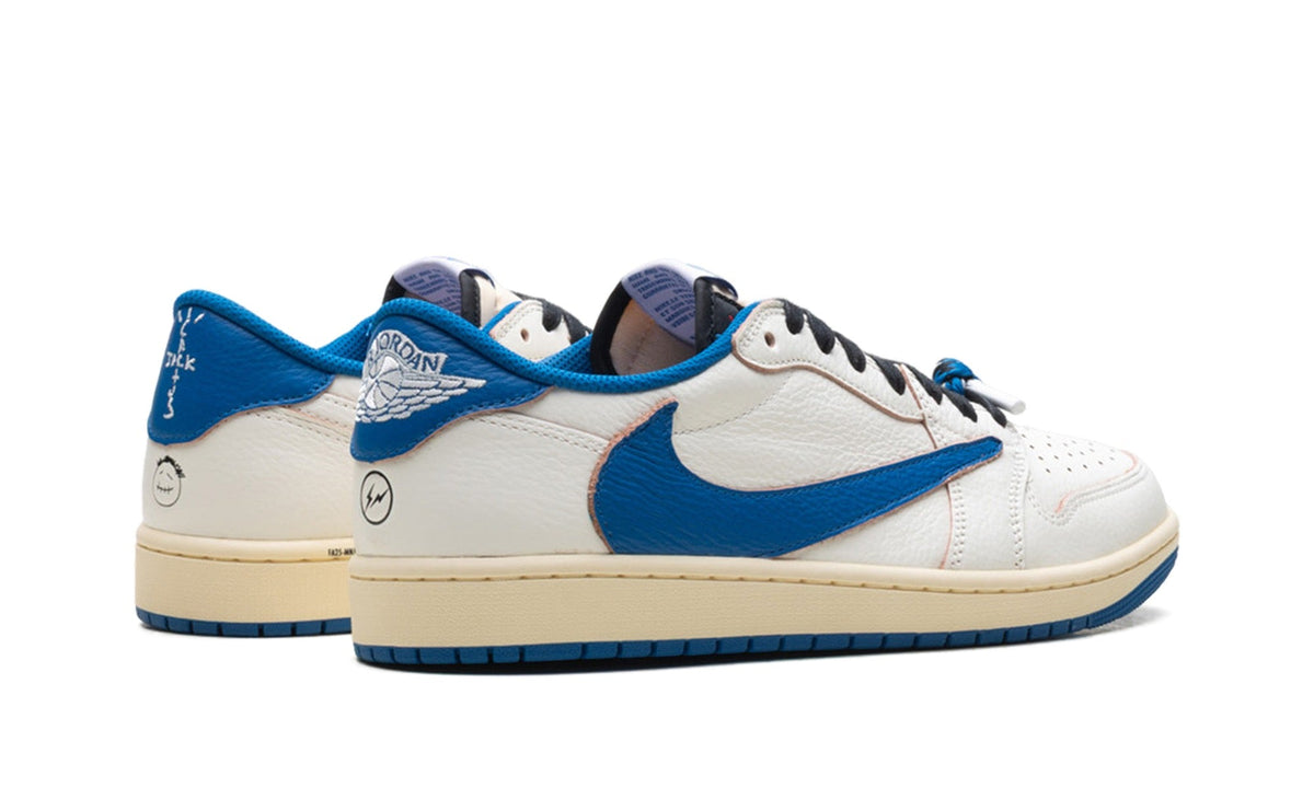 Air Jordan 1 Low Sneakers in White & Royal Blue