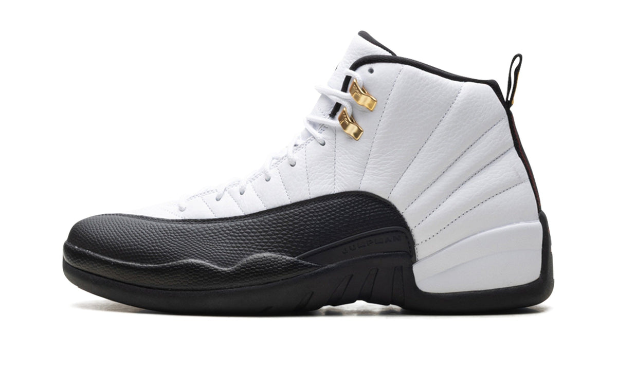 Air Jordan 12 Sneakers – White, Black & Gold
